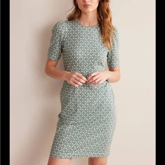 Boden Zoe Floral Cotton Jersey Dress Size 14R - Picture 9 of 9